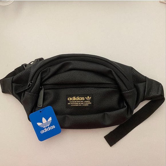NEW Adidas Black and Gold Adjustable Fanny Pack Waist Bag